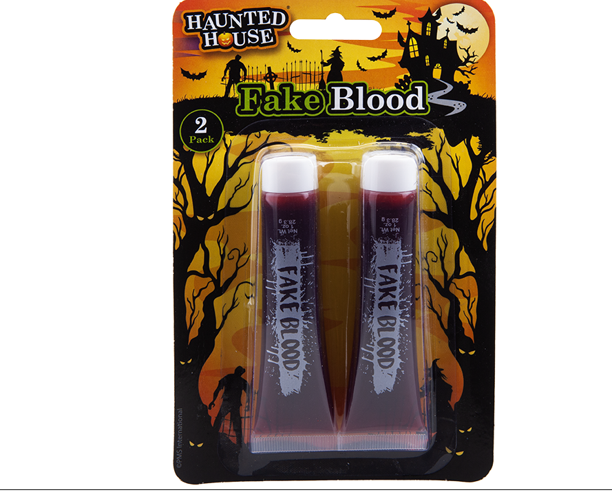 Realistic Dark Red Halloween Fake Blood Tubes - Pack of 2, 28.3g Each