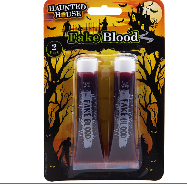 Realistic Dark Red Halloween Fake Blood Tubes - Pack of 2, 28.3g Each