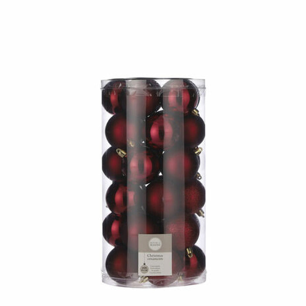 Christmas Deep Reed Assorted Baubles | Pack of 30