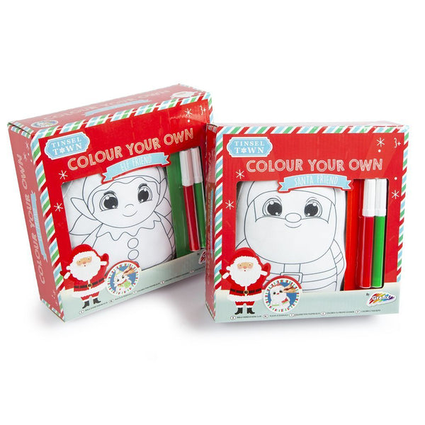 Christmas DIY Doodle Buddies Colouring Set | Elf or Santa, with Markers