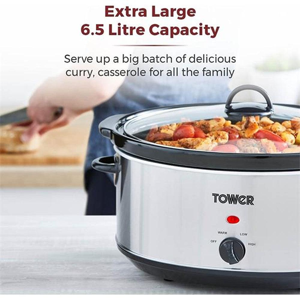 Tower Stainless Steel Slow Cooker | 6.5L - Choice Stores
