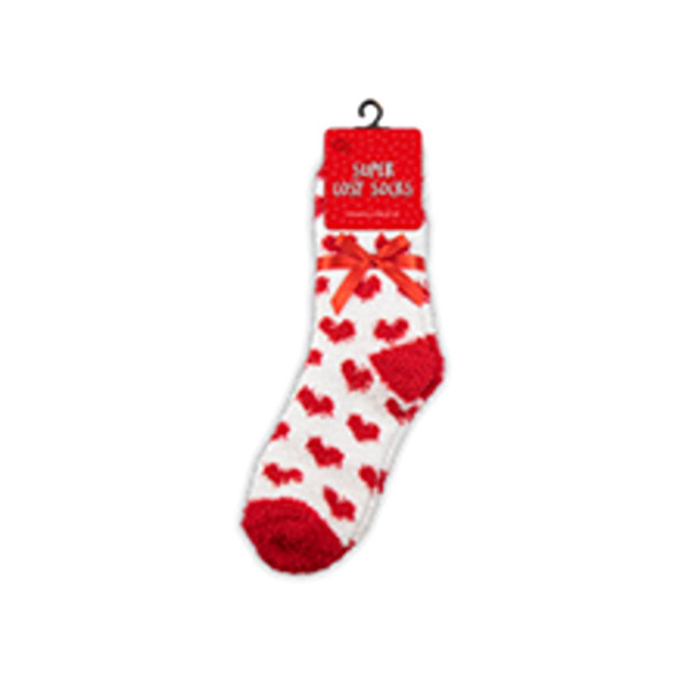 Valentines Day Heart Design Cosy Socks | One Size
