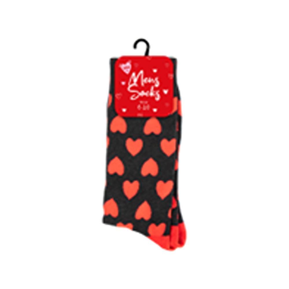Valentines Day Heart Design Mens Socks | One Size - Choice Stores