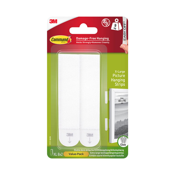 Command XL Picture Hanging Strips Value Pack | Supports up to 9 kg