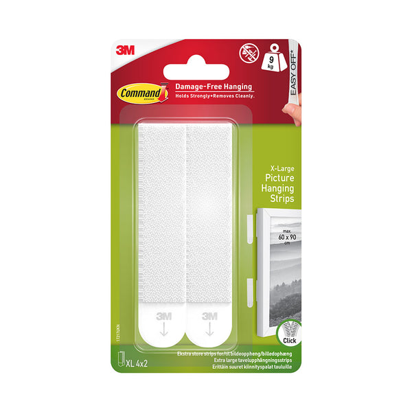 Command XL White Picture Hanging Strips | Supports Up to 9kg