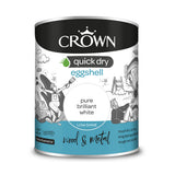 Crown Paint Quick Dry Eggshell Paint Brilliant White | 750ml, Wood and Metal