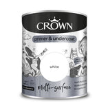 Crown Paint Multi-Surface White Primer & Undercoat | Interior & Exterior, 750ml