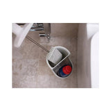 Addis Mode Compact Toilet Brush Set | White and Grey, Enclosed Holder