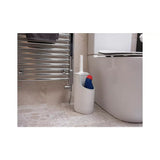 Addis Mode Compact Toilet Brush Set | White and Grey, Enclosed Holder