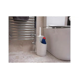 Addis Mode Compact Toilet Brush Set | White and Grey, Enclosed Holder