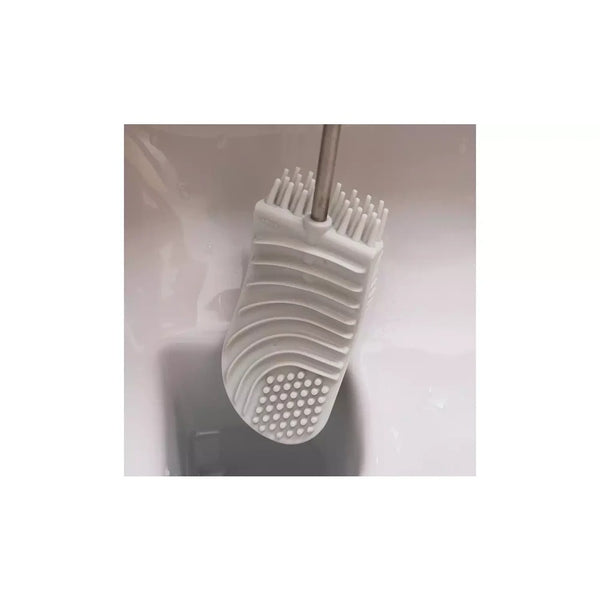 Addis Mode Compact Toilet Brush Set | White and Grey, Enclosed Holder