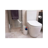 Addis Mode Compact Toilet Brush Set | White and Grey, Enclosed Holder