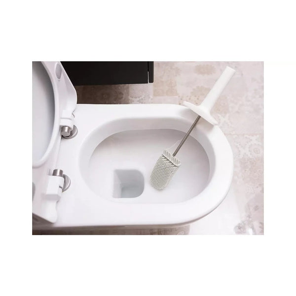 Addis Mode Compact Toilet Brush Set | White and Grey, Enclosed Holder