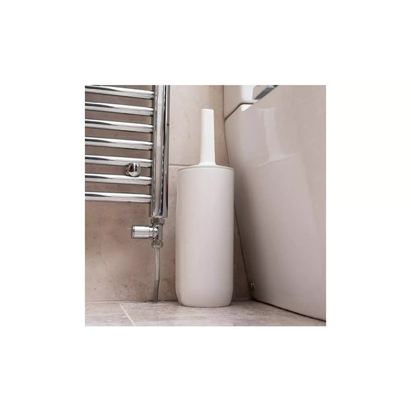 Addis Mode Compact Toilet Brush Set | White and Grey, Enclosed Holder