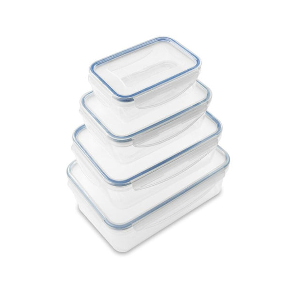 Addis Clip Tight Rectangular Food Storage Container Set | 4 Pieces, Airtight