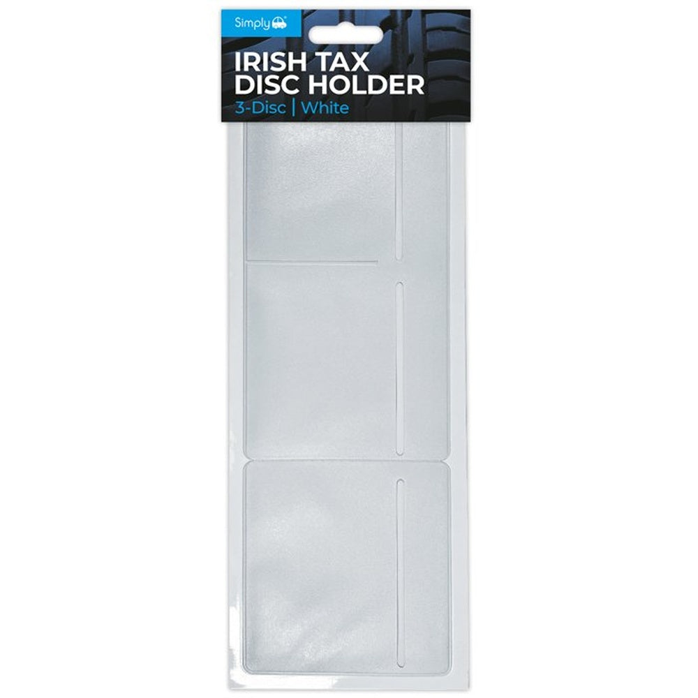 Simply Brands Car Tax Disc Holder | 3 Disc, White, Windscreen