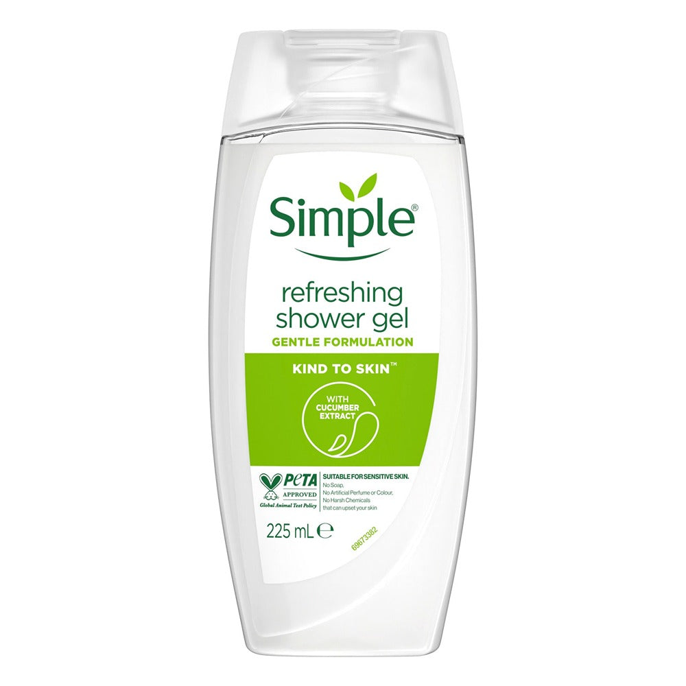 Simple Refreshing Shower Gel | Cucumber Extract, 225ml