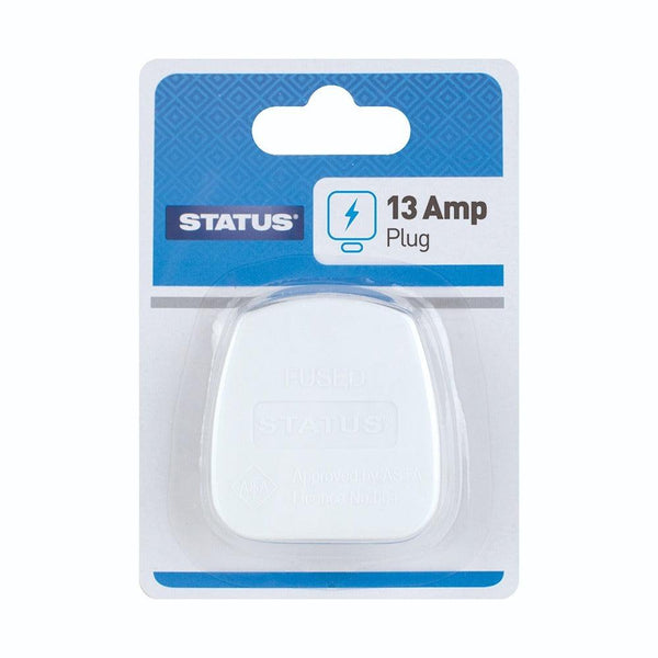 Status Reliable and Versatile White Plug | 13 Amp