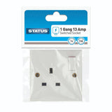 Status 1 Gang 13A Switched Wall Socket | White, Easy Installation