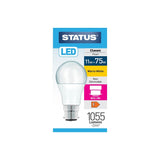 Status 11W 1055lm LED B22 Bulb | Warm White, Energy-Efficient