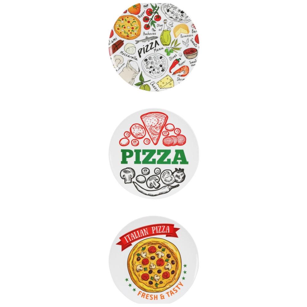 Graphic Pizza Design Plate | Assorted Designs | 33cm