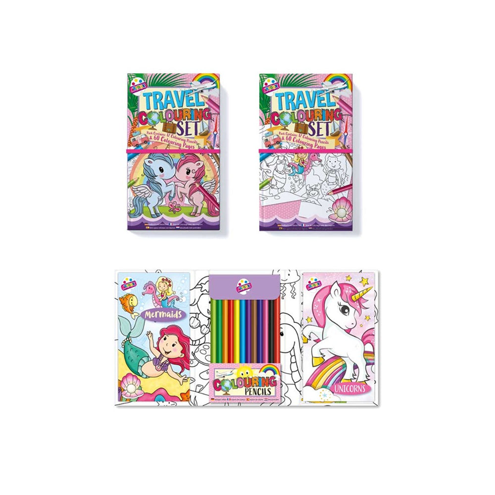 Artbox Unicorns and Mermaids Colouring Set | 60 Pages, 12 Pencils