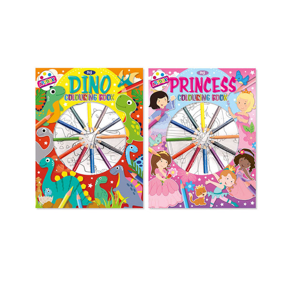 Artbox Assorted Colouring Book with Built-In Crayons | Travel Ready