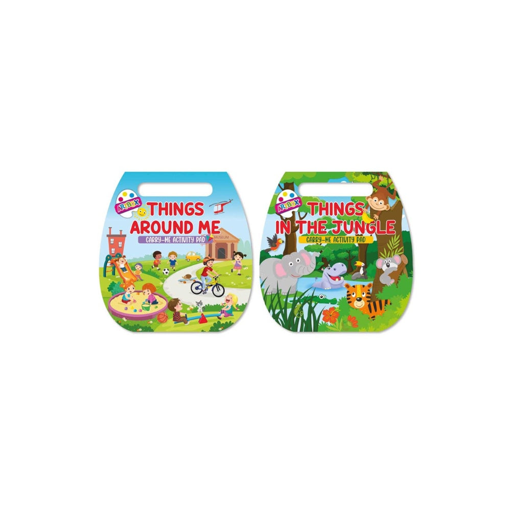 Artbox Carry-Me Activity Pad | Built-In Handle, Assorted Themes