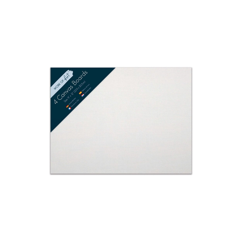 Work of Art Canvas Boards for Painting and Mixed Media | 8 x 12in, Pack of 4