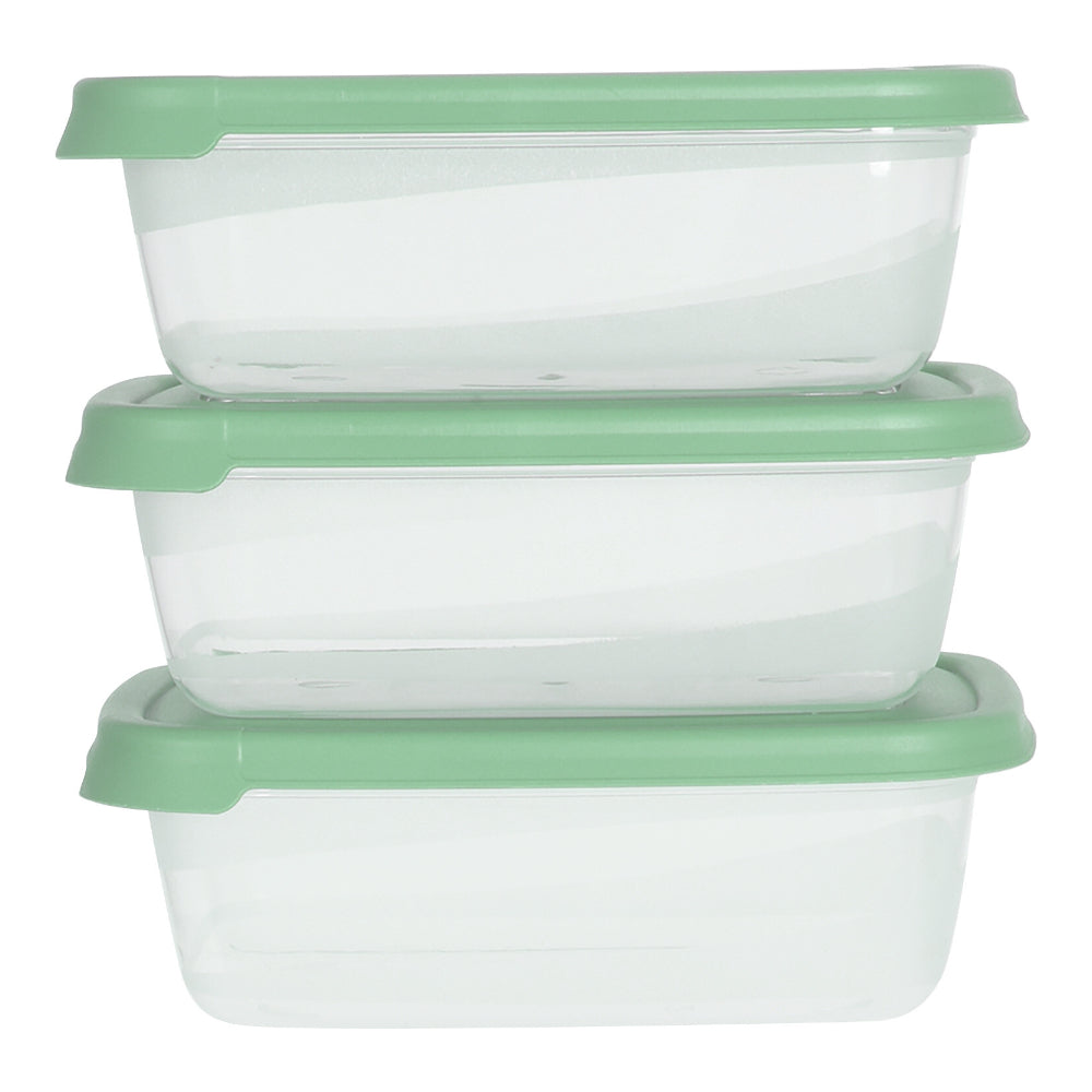 Rectangular Food Storage Container Set | 3 Pieces, 600ml, Assorted Colours