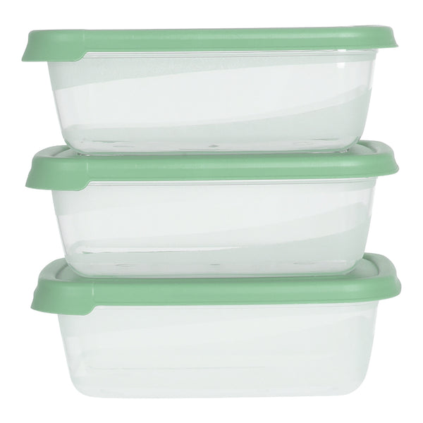 Rectangular Food Storage Container Set | 3 Pieces, 600ml, Assorted Colours