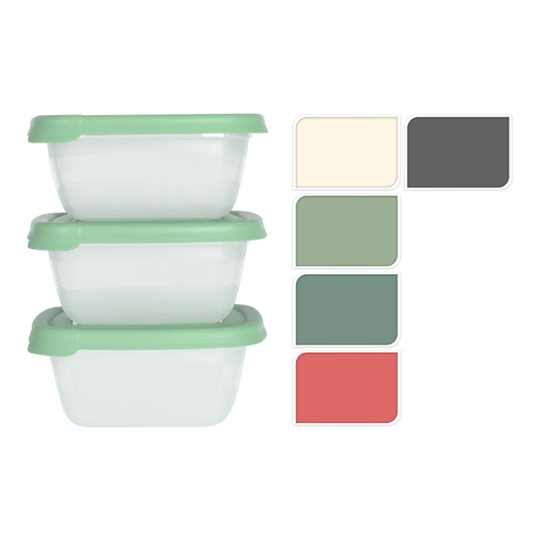 Stackable Food Storage Box Set | 3 Pieces, 250ml, Assorted Colours