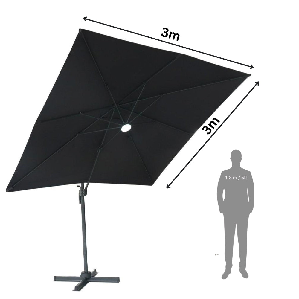 Lifestyle Living Zion Roma Dark Grey Parasol | 3m