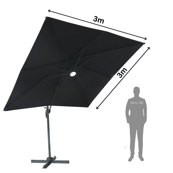 Lifestyle Living Zion Roma Dark Grey Parasol | 3m