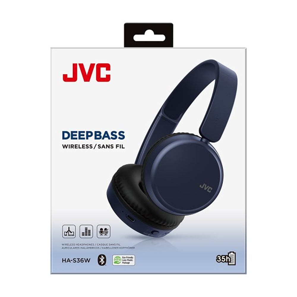 jvc deep bass bluetooth on ear foldable headphones