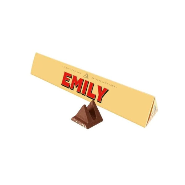 Toblerone Emily Chocolate Bar | 100g, Triangular Peaks, Crunchy Base