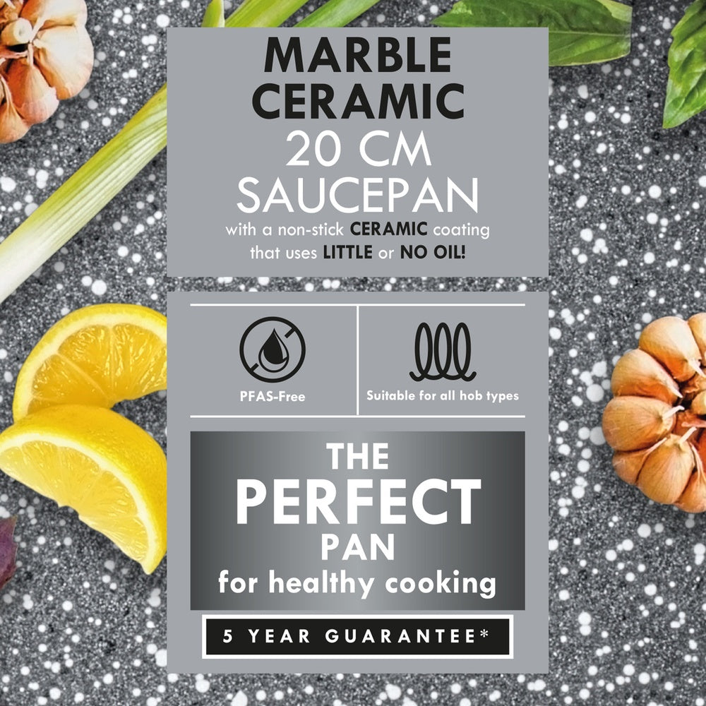 Progress Marble Saucepan with Lid - Non-Stick - 20cm