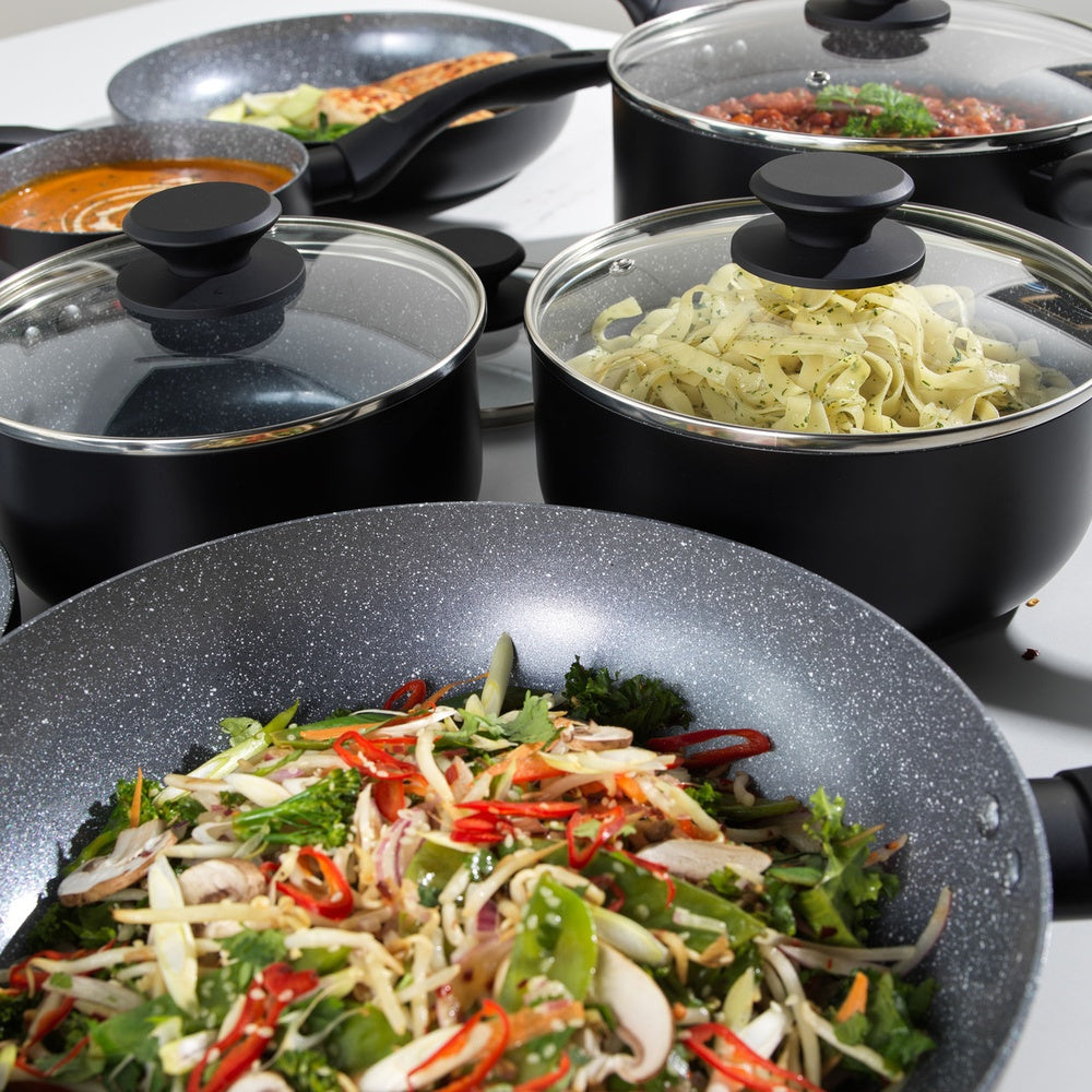 Progress Marble Stir Fry Pan - Non-Stick - 28cm