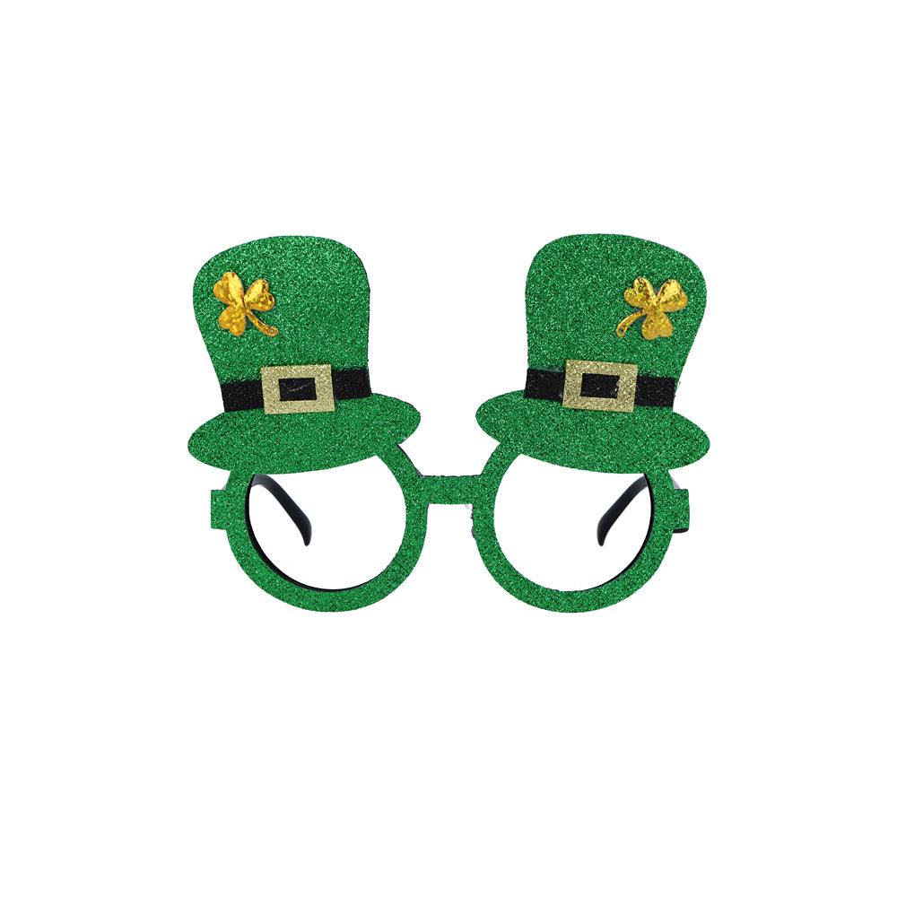 Irish Leprechaun Top Hat Glitter Fancy Dress Glasses - Choice Stores