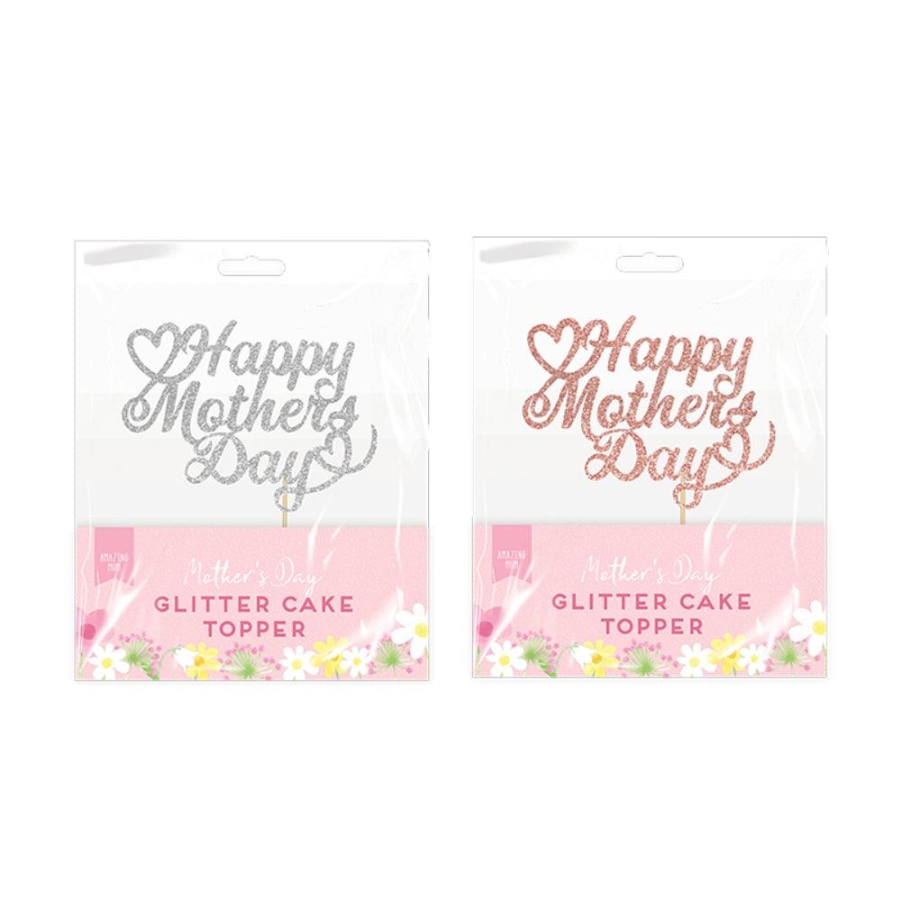 Amazing Mum Mothers Day Glitter Cake Topper | 21.5cm | Assorted Colour - Choice Stores