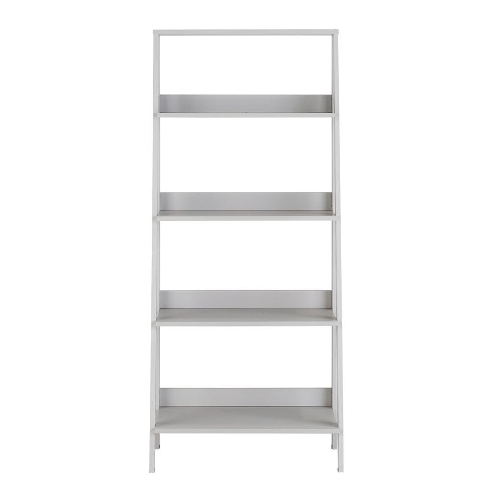 walker edison wooden ladder bookshelf grey - 55in