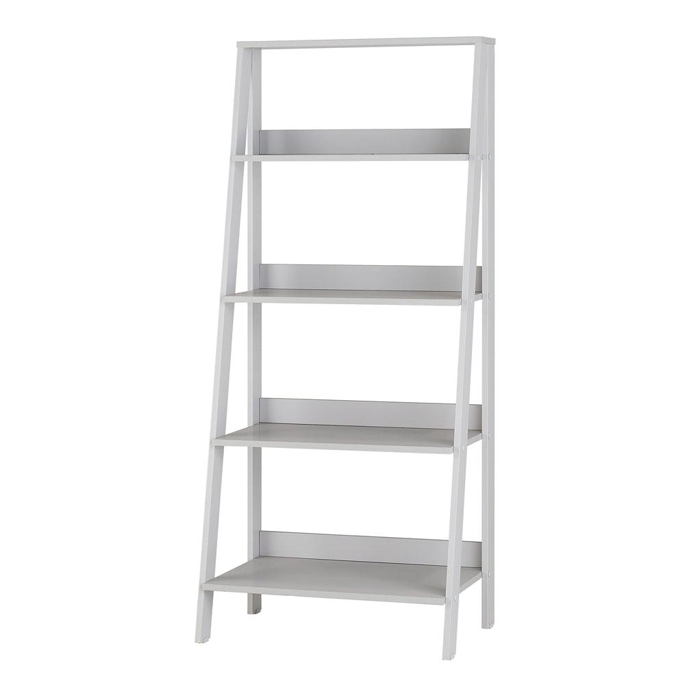 walker edison wooden ladder bookshelf grey - 55in