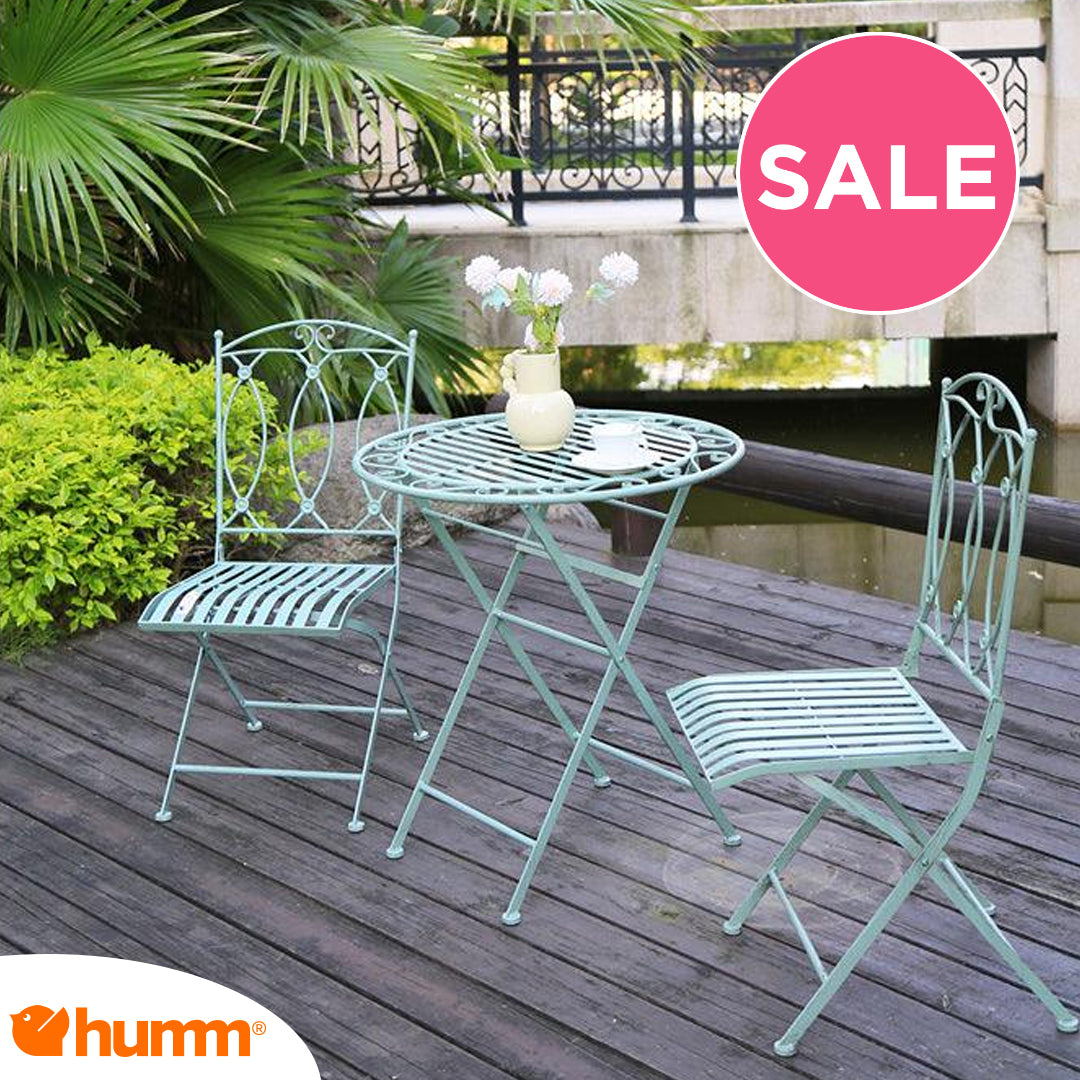 Lifestyle Living Capri Sage Green Outdoor Bistro Set 3 Piece Set