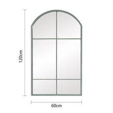 Lifestyle Living Sage Green Metal Arch Outdoor Mirror | 60 x 120cm - Choice Stores