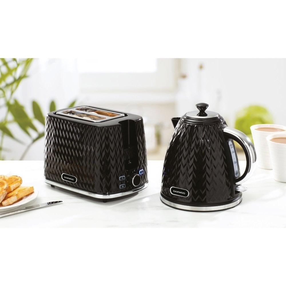 Daewoo Argyle Black 2 Slice Toaster
