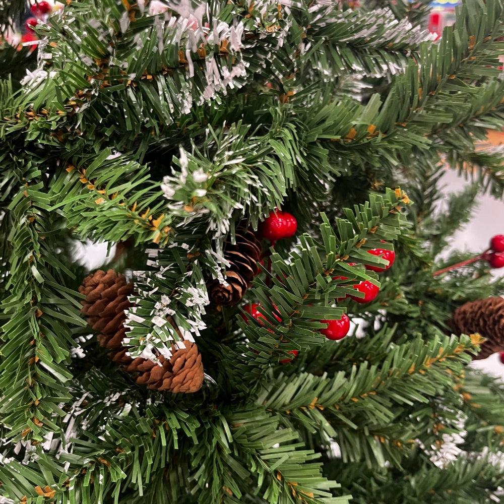 Vermont Red Berry Pinecone Lightly Flocked Christmas Tree