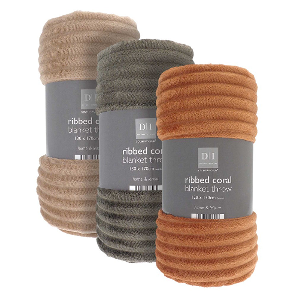 Country Club Ribbed Throw Blanket - 130 x 170cm
