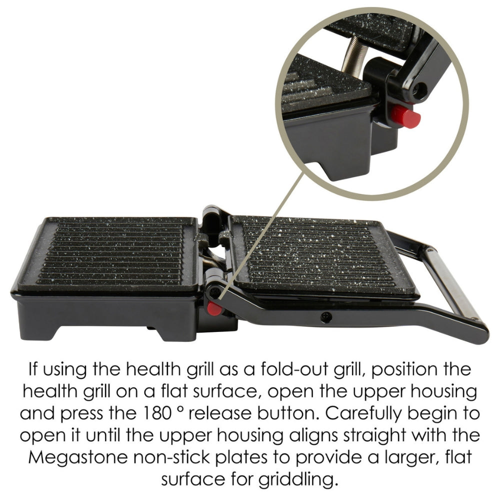 Salter Megastone Fold-Out Contact Grill | Floating Hinge, Dual Indicators