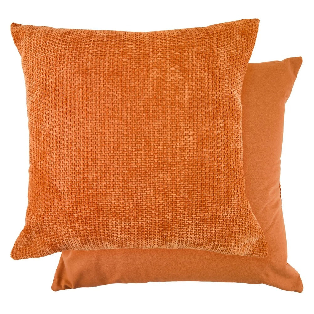 Portland Chenille Filled Cushion 43x43cm | Soft Orange Texture