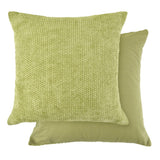 Portland Chenille Cushion Green Ochre 43x43cm | Soft Texture